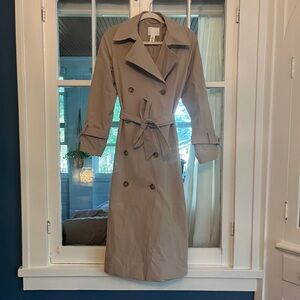 H&M Beige Double-Breasted Trench Coat